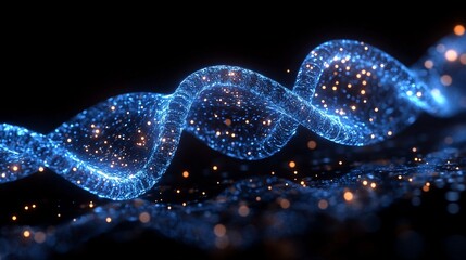 Glowing 3D DNA Helix in Modern Rendered Design