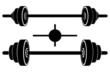 Gym barbell silhouette vector illustration.