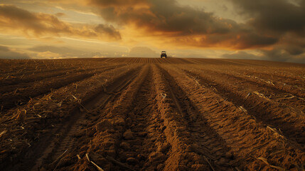Wheat Field with Warm Sunrise