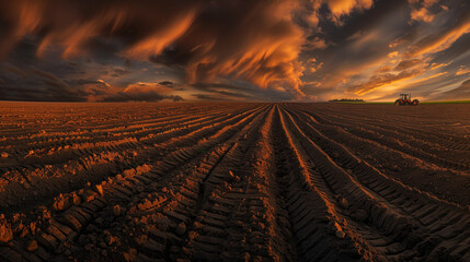 Golden Harvest with Misty Sunrise