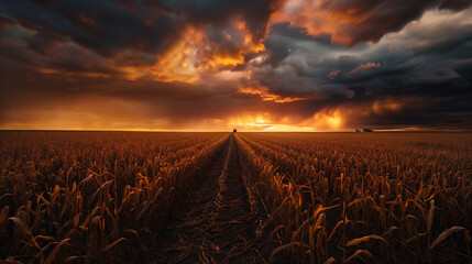 Golden Wheat Field at Sunset