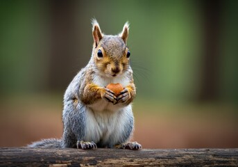 Adorable Squirrel Enjoying a Hazelnut