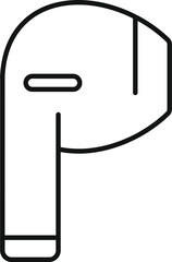 Simple line icon representing a wireless in ear headphone, ideal for tech and audio related projects