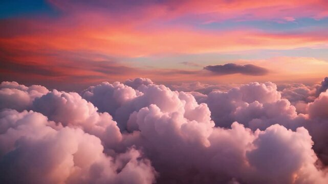 Cinemagraph twirl of colourful clouds in the sky 4k video , clouds over the sky hd video
