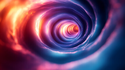 Obraz premium The abstract beauty of chaos unfolds in a fractal-like pattern of expanding circular forms, symbolizing the infinite nature of the universe. 