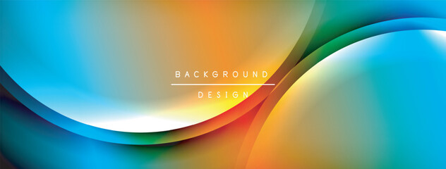 Bright rainbow style color gradient with curve round shape line background. Vector Illustration For Wallpaper, Banner, Illustration, landing page