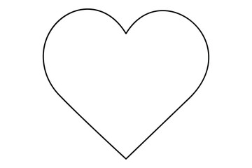 Heart shape icon drawing of heart symbol isolated on white background outline vector illustration