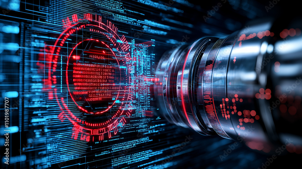 Poster futuristic digital vault protecting sensitive data with advanced technology