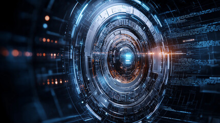 futuristic digital vault showcasing advanced technology and data security