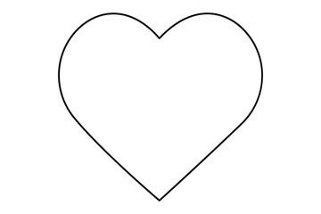 Heart shape icon drawing of heart symbol isolated on white background outline vector illustration