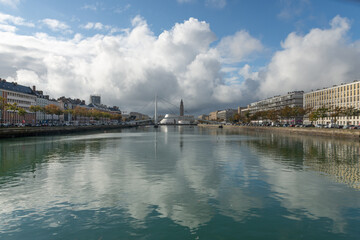 Naklejka premium Panorami di Le Havre, Normandia, Francia.