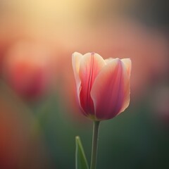 Elegant Tulip with Blended Pink and Orange Hues