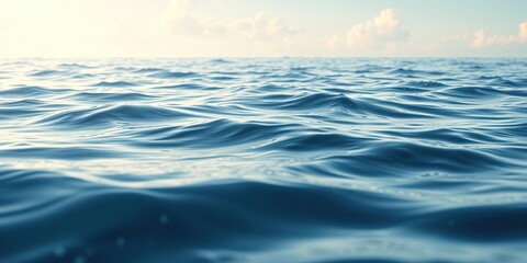 Obraz premium Dreamy ocean scene with wavy ripples and bubble effects in a soft focus style, underwater world, serene landscape