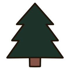 Simple Pine Tree Graphic Illustration