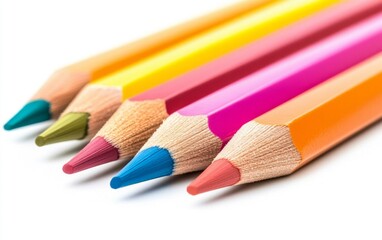 Fototapeta premium Color pencils isolated on white background