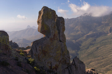 A scenic view from the summit of Lost Mine in the Chisos Basin in Big Bend National Park, Texas.