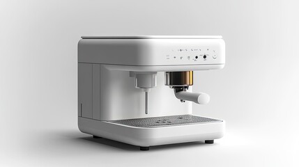 Coffee machine minimal style illustration isolated in white, 3D illustration.