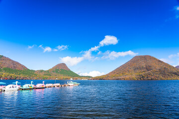 榛名湖から見る秋の榛名山 群馬県渋川市