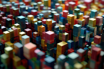 Obraz premium Colorful Cubic Abstract Art