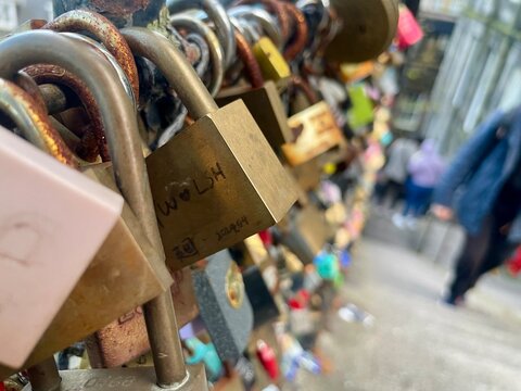 locks on the bridge love symbol 