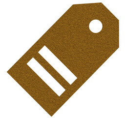 golden tag icon texture on transparent background