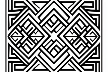 Black and white geometric repeating line pattern