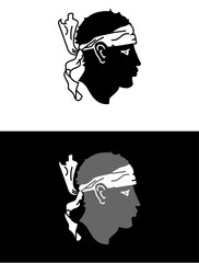 Sardinia Flag Heads Black White