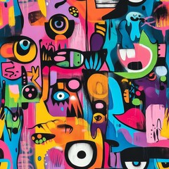 Abstract Colorful Graffiti Art
