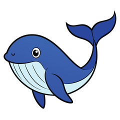 Naklejka premium blue while silhouette vector illustration 
