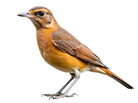 Rufous hornero isolated on white background as transparent. PNG. AI GENERATED