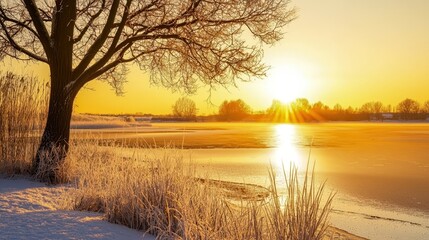 A painting of a warm sunrise on New Year's Day, symbolizing gratitude and the gift of a new beginning.