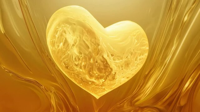 A yellow liquid is poured over a yellow object. The object is shaped like a flower and is surrounded by the liquid. The image has a warm, inviting feeling and suggests a sense of abundance or luxury