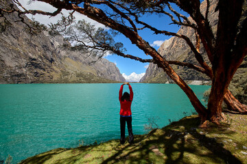 The natural environment, fresh air, and connection with the elements can enhance your yoga practice. Llanganuco Lagoon Cordillera Blanca Ancash Peru