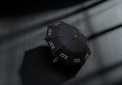 Umbrella Mockup on Dark Surface