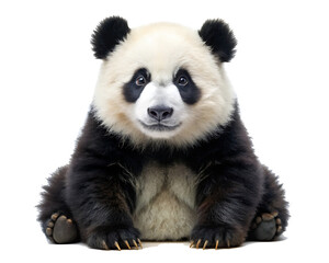 Fototapeta premium close up of a panda isolated on white background as transparent. PNG. AI GENERATED