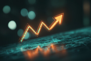 Financial Market Graph with Futuristic Glow