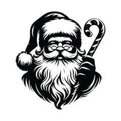 Happy Merry Christmas Santa Claus head character vector art illustration design 
