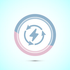 Renewable energy icon design illustration. Renewable power sign symbol, Pastel Color Button Design