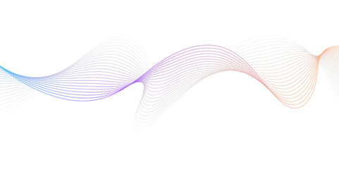 Colorful wavy brush lines background. Vector illustration.