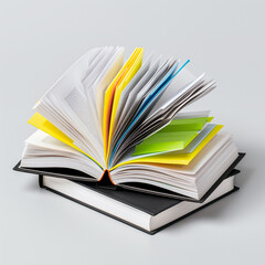 Close-up of an Open Textbook with Highlighted Text