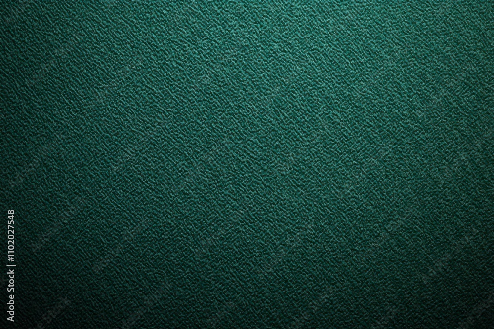 Poster dark green background with the texture of fabric or leather. top-down view of a dark green textured 