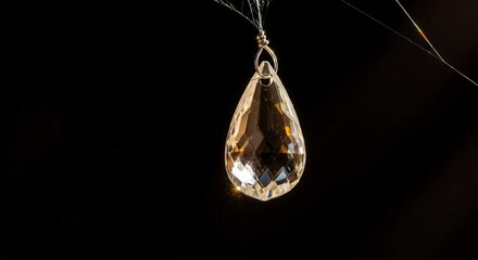 Crystal pendant shining in the dark