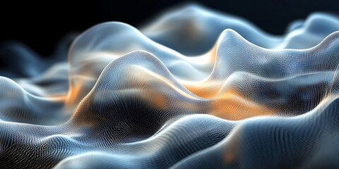 Obraz premium In a vivid digital landscape, organic structures grow and evolve, glowing energy merging with abstract technology in a captivating visual experience. 