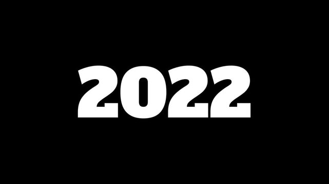 Simple Count up new year from 1990 to 2025 animation black background