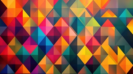 Fototapeta premium An abstract background with a geometric pattern of interlocking triangles in vibrant colors