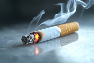 Smoking Cigarette, Burning Tobacco, Addiction, Health Risk 