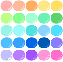 여러가지 색깔 물방울 모음 일러스트