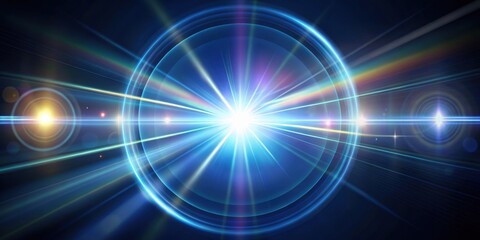 Fototapeta premium Lights reflecting off optical lens create shiny flares , photography, abstract, vibrant, colorful, reflections