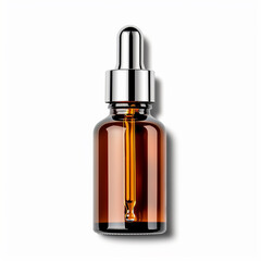 Fototapeta premium Top View of Facial Serum Bottle with Dropper