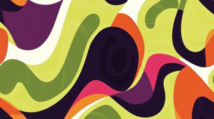 Naklejka premium Bold colors and clean lines create a smooth retro wallpaper with glowing light